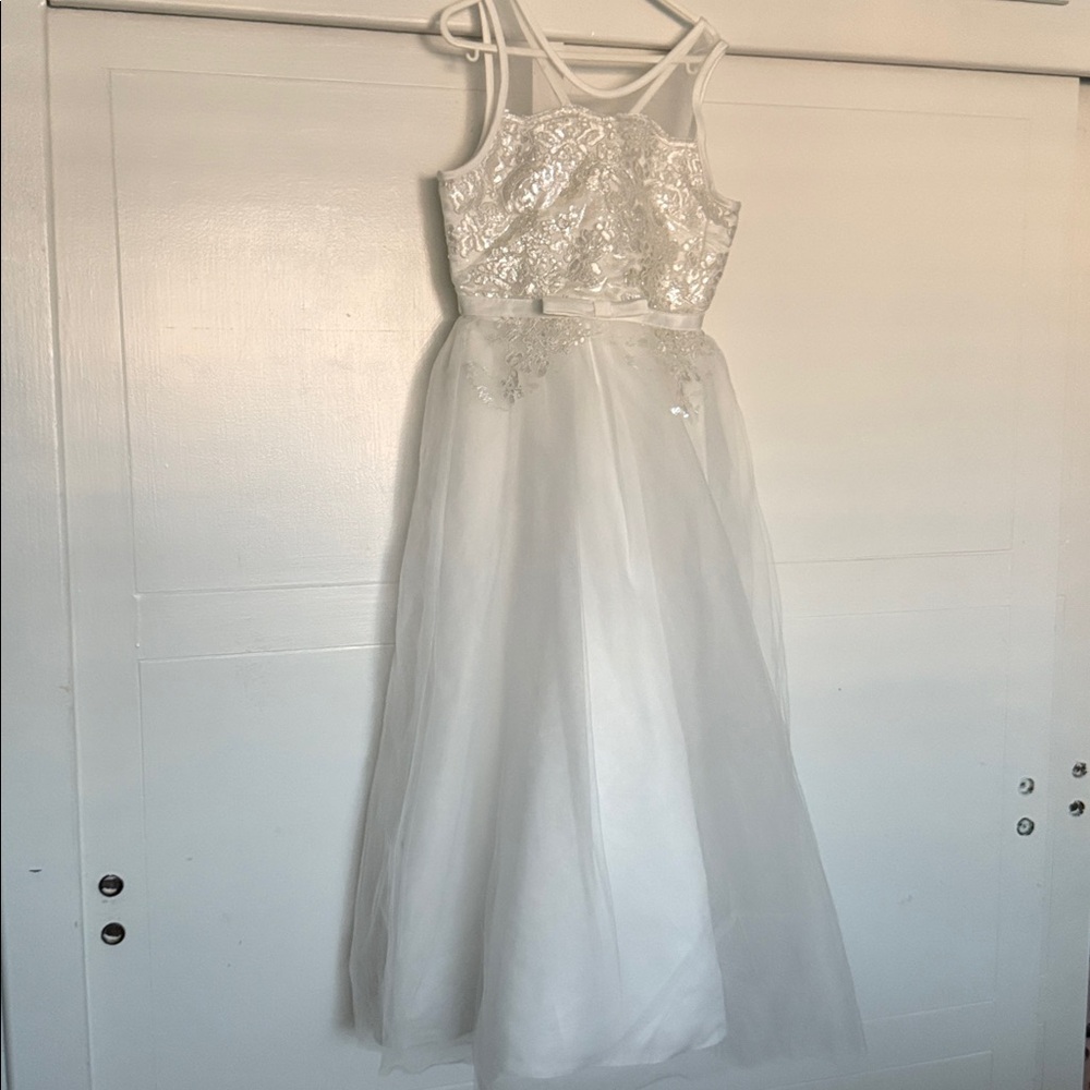 Badgley Mischka Ivory Lace Kids Dress size 8 NWT